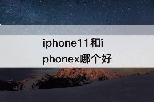 iphone11和iphonex哪个好
