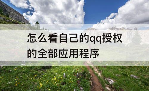 怎么看自己的qq授权的全部应用程序