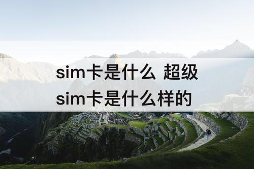 sim卡是什么 超级sim卡是什么样的
