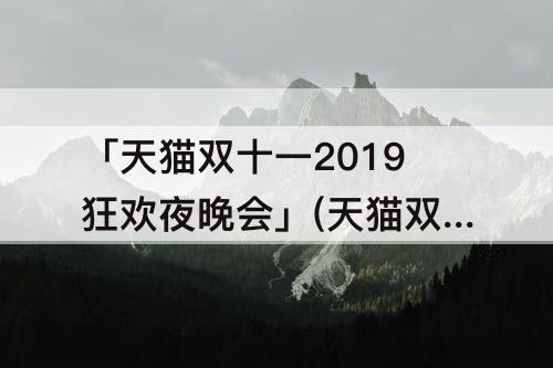 「天猫双十一2019狂欢夜晚会」(天猫双十一2019狂欢夜晚会王一博)