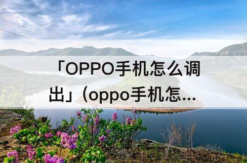 「OPPO手机怎么调出」(oppo手机怎么调出来返回键)