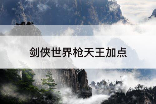 剑侠世界枪天王加点