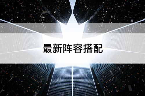 最新阵容搭配
