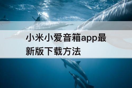 小米小爱音箱app最新版下载方法