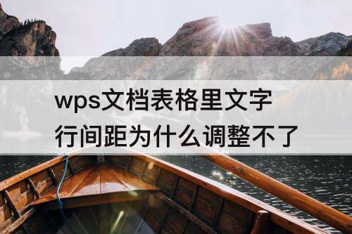 wps文档表格里文字行间距为什么调整不了