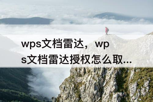 wps文档雷达，wps文档雷达授权怎么取消