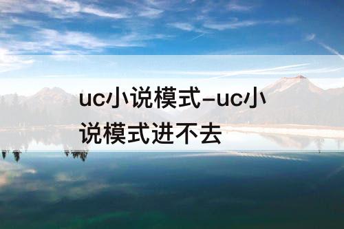 uc小说模式-uc小说模式进不去